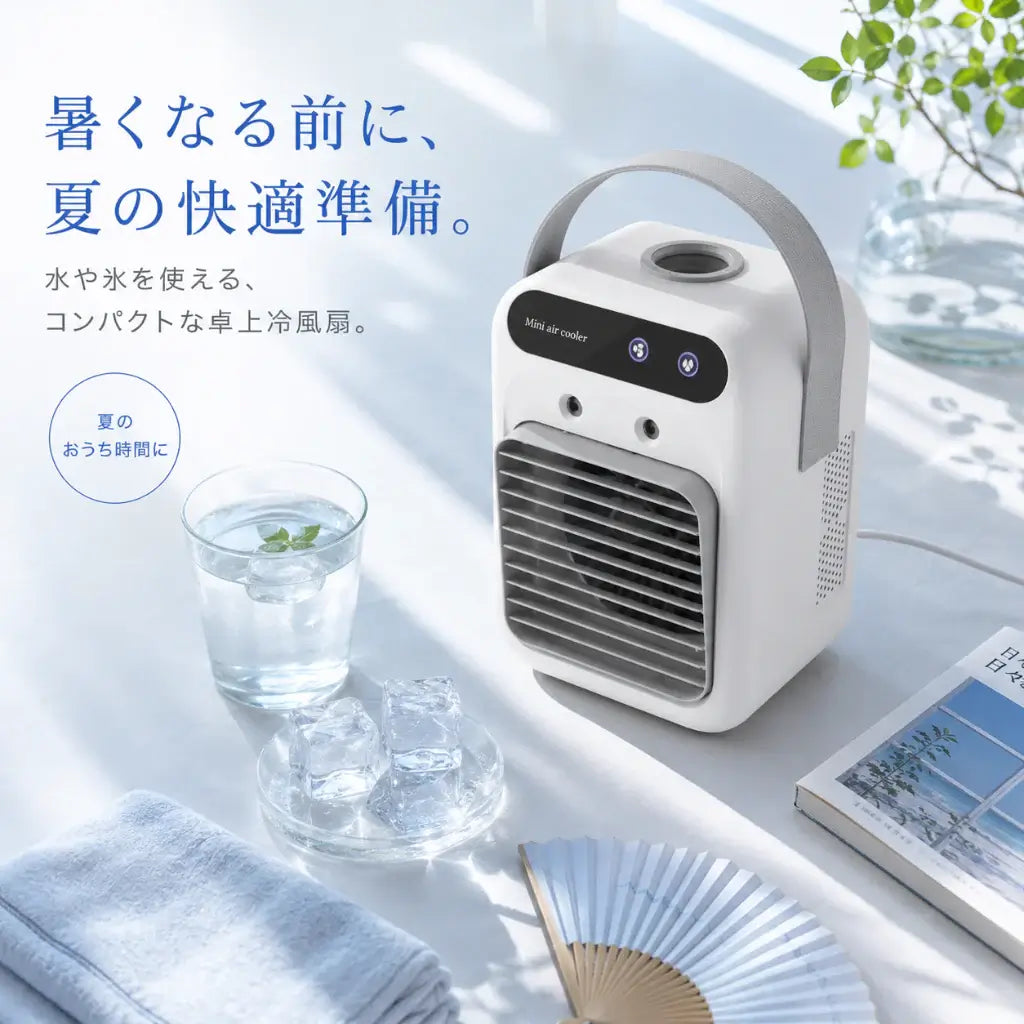 Kumori Breeze™ ｜ 3in1 冷風扇 加湿器 卓上ファン USB充電式