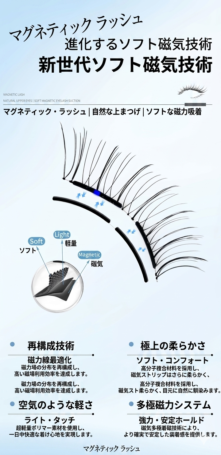 Kumori Magnet Lash — 磁気まつげ ソフトマグネット技術