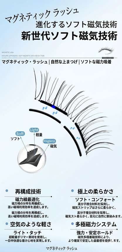 Kumori Magnet Lash — 磁気まつげ ソフトマグネット技術