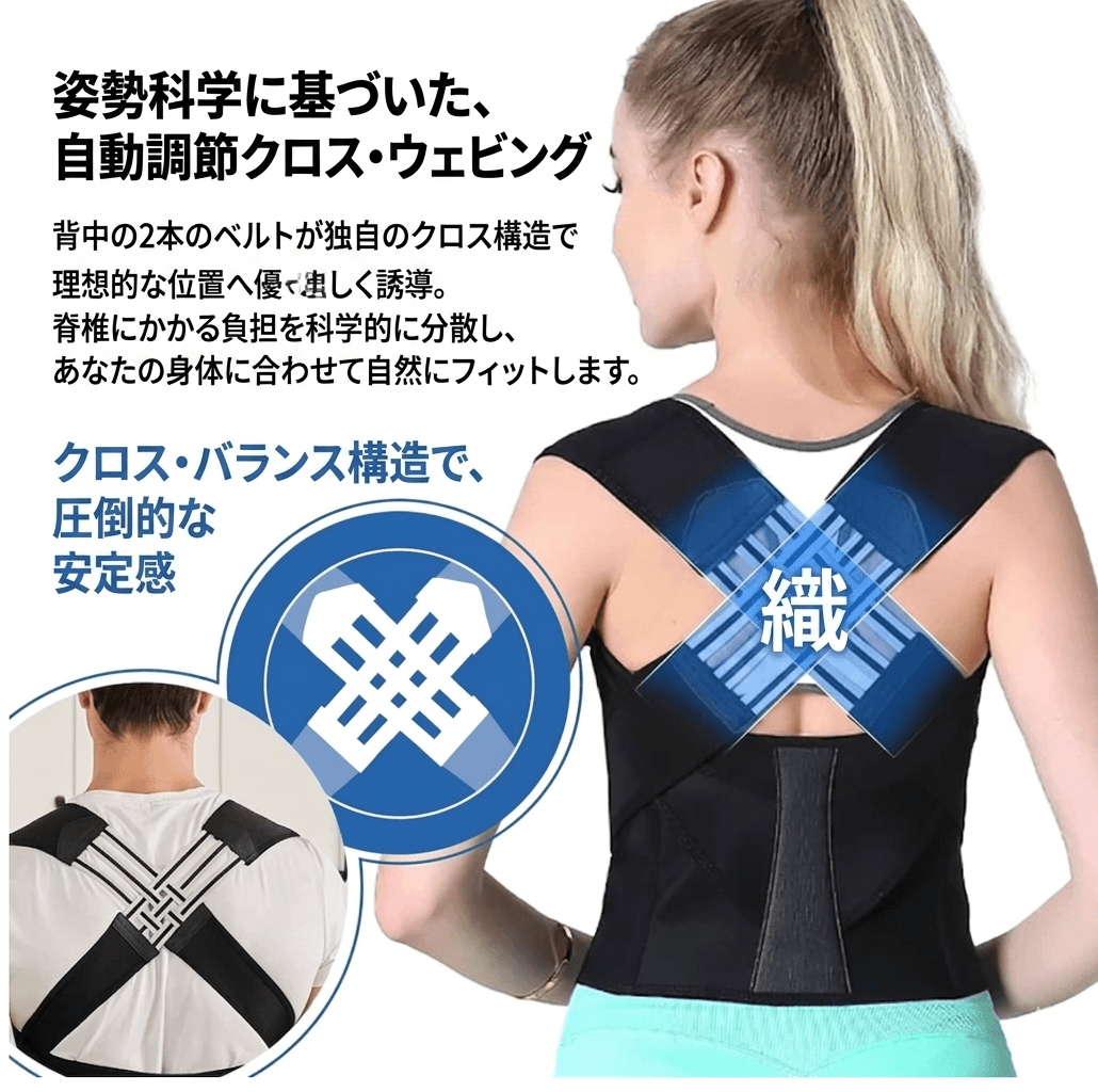 Kumori™ 姿勢サポーター — 背中・肩・腰をやさしく整える