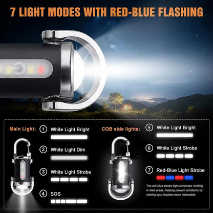 超小型 キーホルダーライト COB LED｜USB充電式・高輝度・防災/アウトドア対応