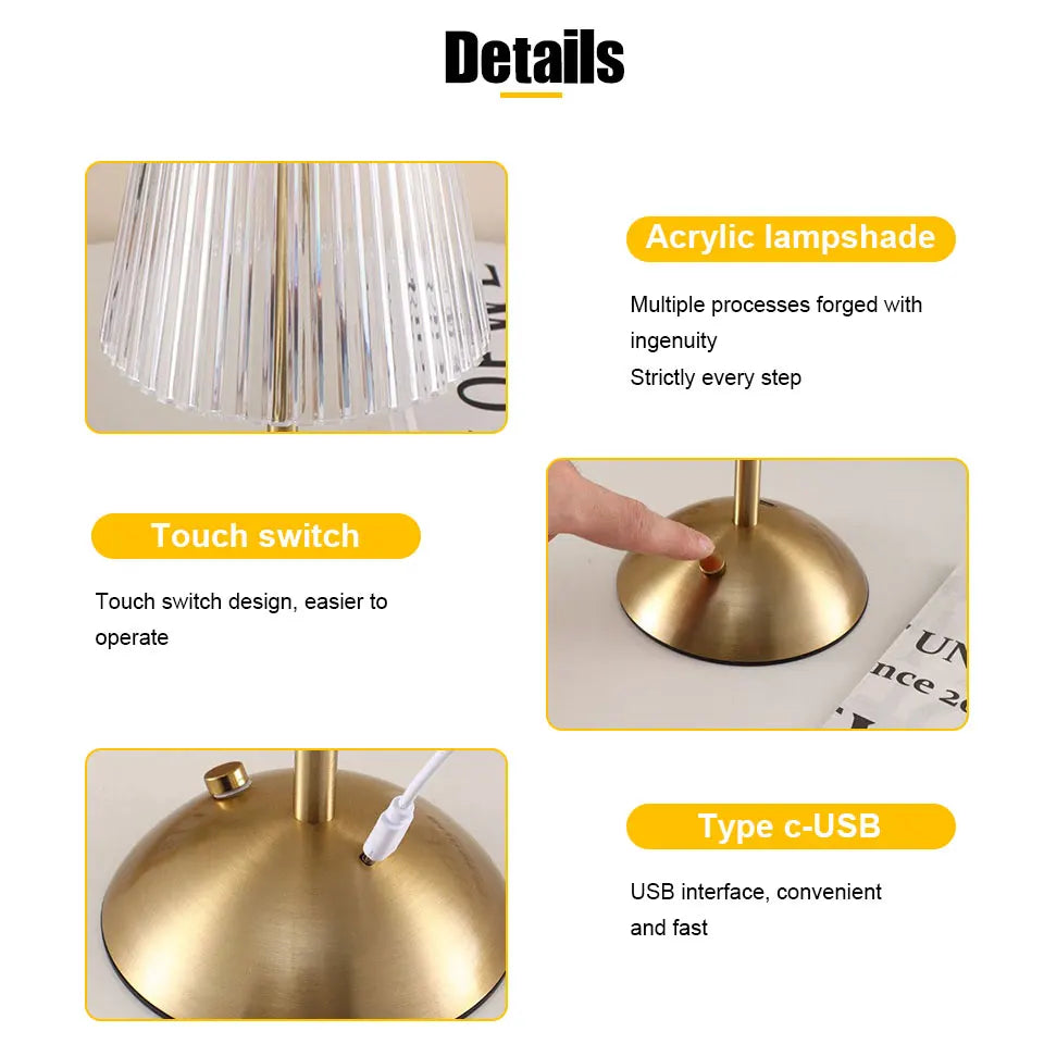 LEDタッチセンサー卓上ランプ｜充電式ナイトライト