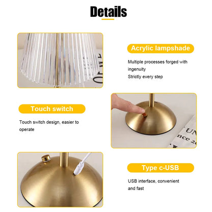 LEDタッチセンサー卓上ランプ｜充電式ナイトライト