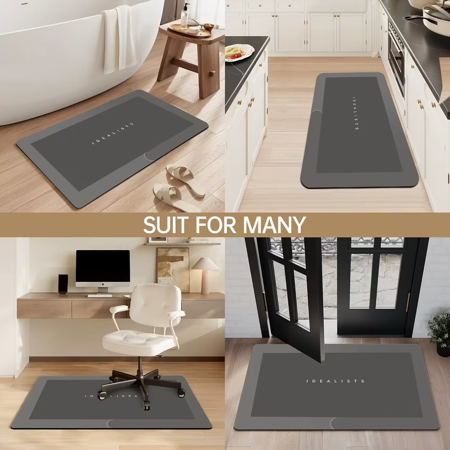 珪藻土バスマット 超吸水・速乾 滑り止め ソフトタイプ 足ふきマット バスルーム用