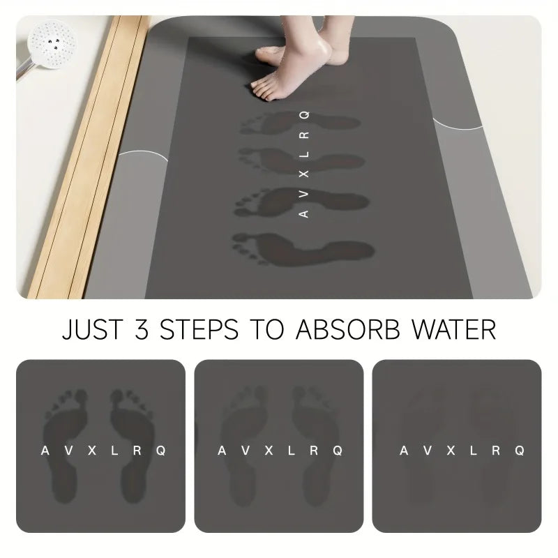 珪藻土バスマット 超吸水・速乾 滑り止め ソフトタイプ 足ふきマット バスルーム用